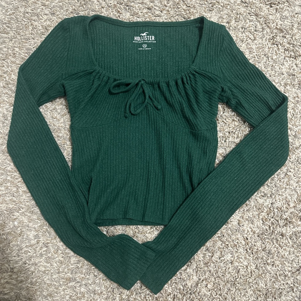 Hollister Green Ribbed Top